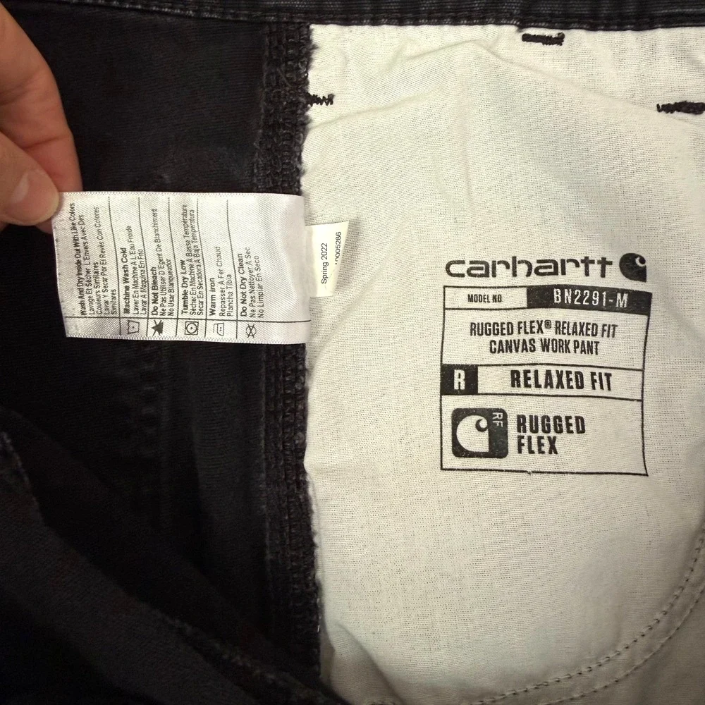Carhartt Rugged Flex Relaxed Fit‎ Canvas Work Pants Men's 34 x 29 Black